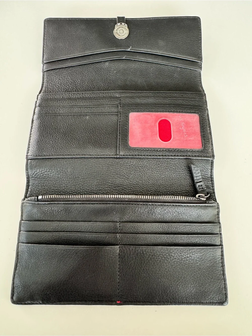 Hammitt Benjamin Wallet Slim Black Pebbled Leather